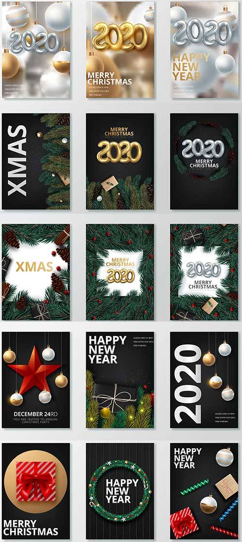  Новогодние баннеры - 5 - Векторный клипарт / Christmas banners - 5 - Vector Graphics