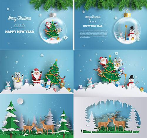  Новогоднее ассорти 7 - Векторный клипарт / Christmas pictures 7 - Vector Graphics