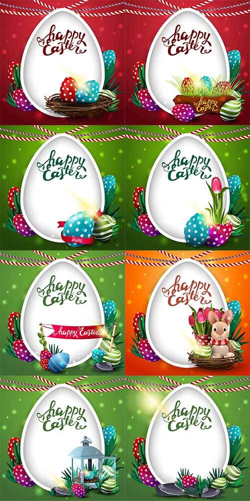 Поздравительные открытки к Пасхе в векторе 2 / Easter Greeting Cards in vec ...