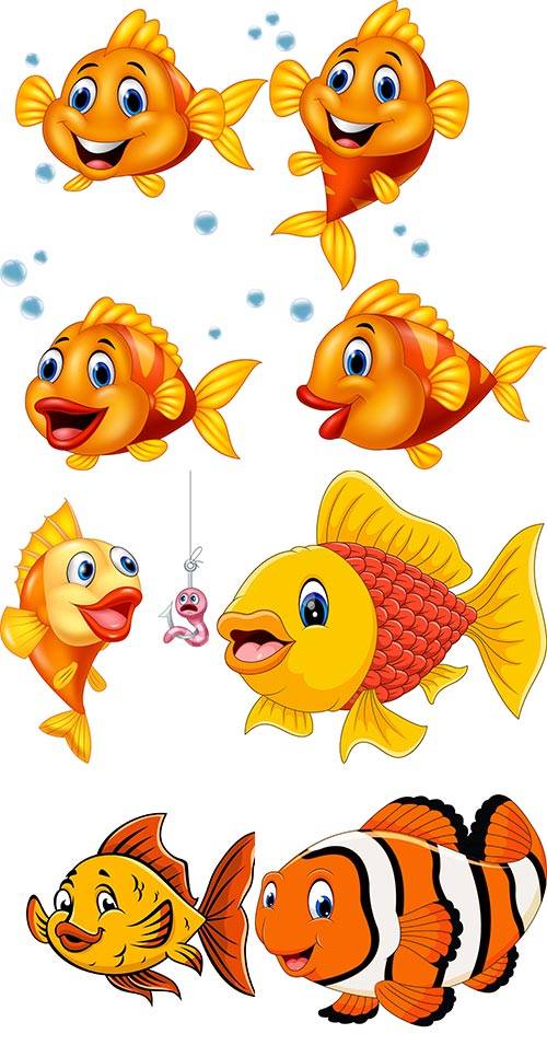 Золотая рыбка - Векторный клипарт