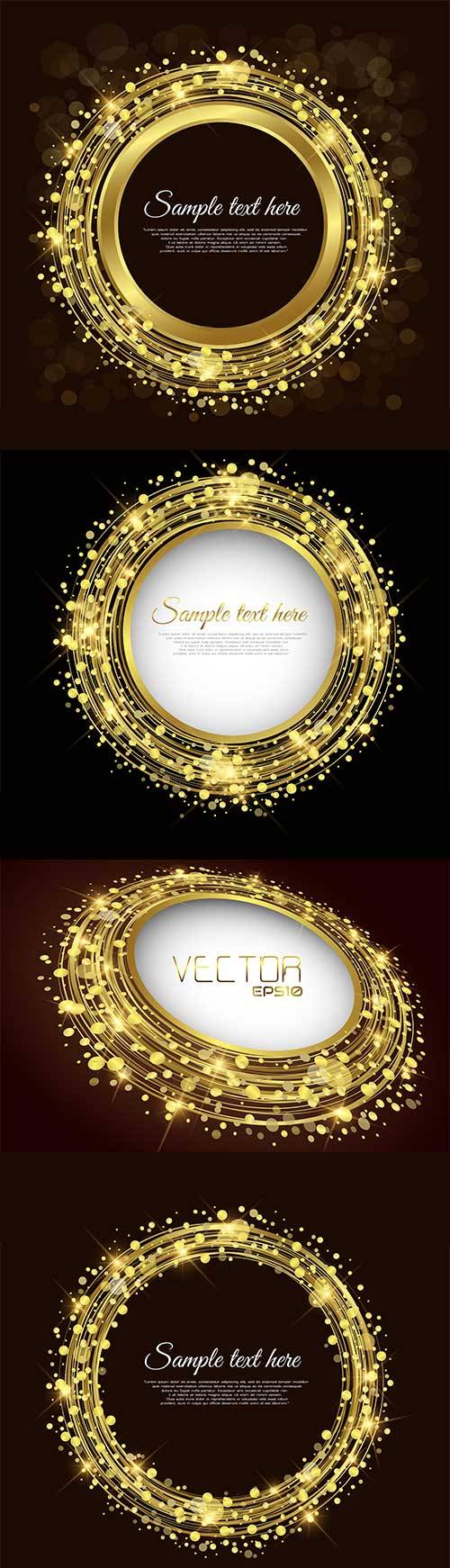 Золотые круглые рамки - Векторный клипарт
