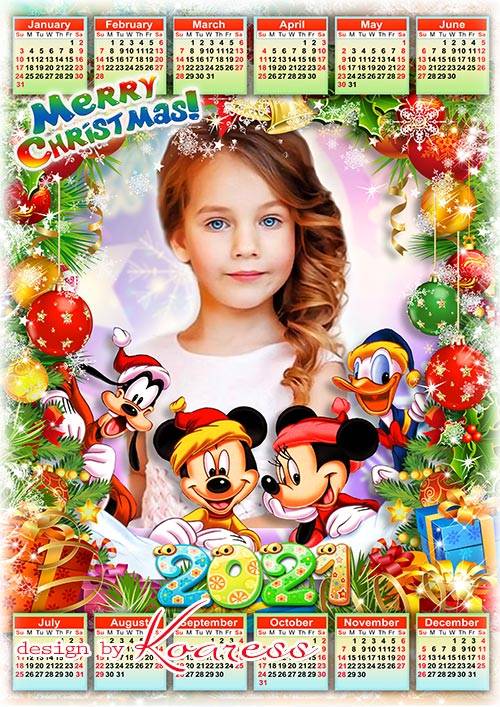 Новогодний календарь на 2021 год с героями  мультфильмов - Merry Christmas  ...