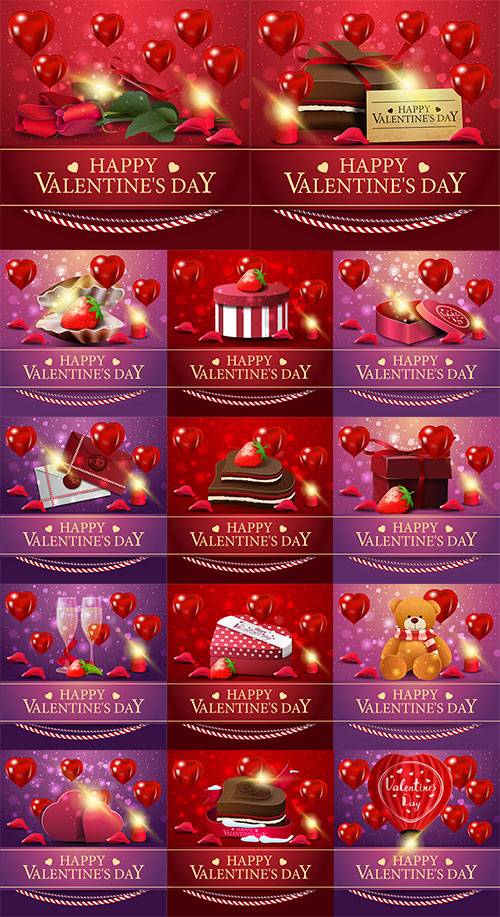 Фоны для поздравлений в день святого Валентина - Векторный клипарт