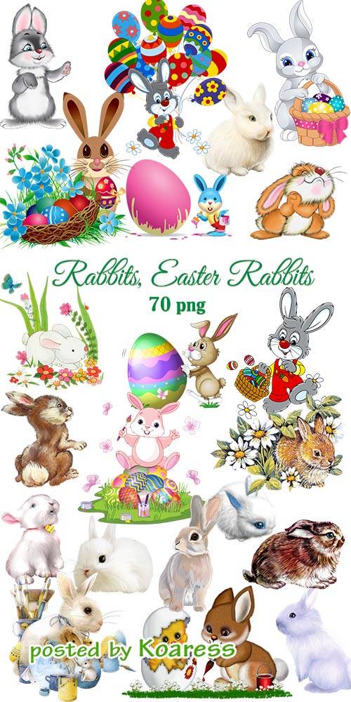 Кролики клипарт png - Easter Rabbits