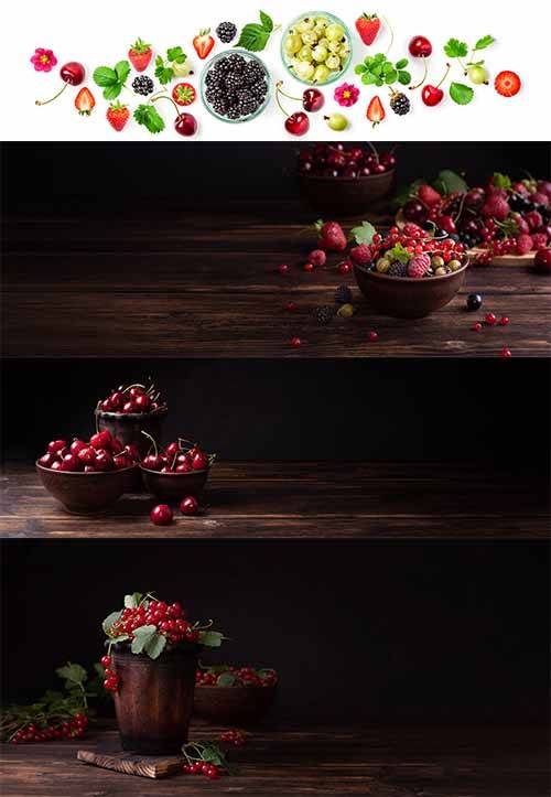 Фоны с ягодами - Растровый клипарт