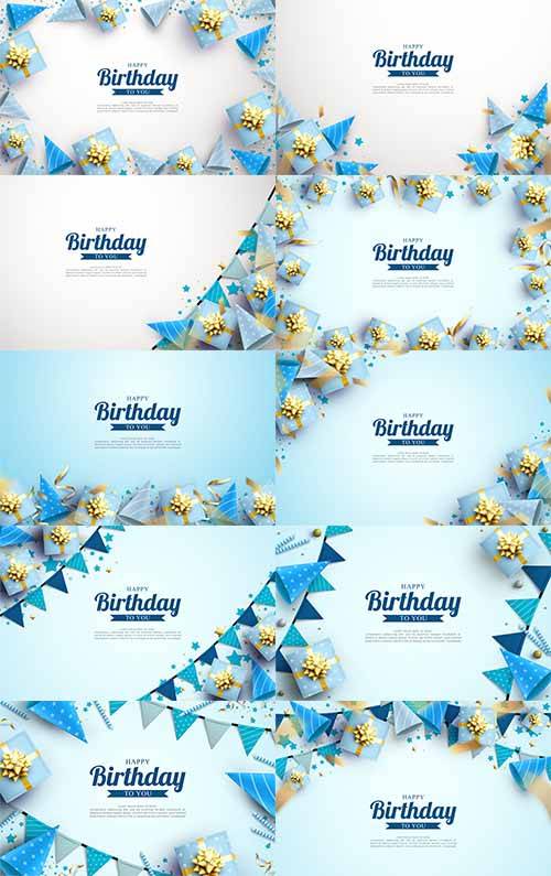 Векторные фоны-открытки для поздравлений с днём рождения